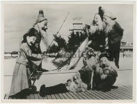 5y1743 SNOW WHITE & THE SEVEN DWARFS German 7.25x9.5 still 1938 dwarfs in costume catch swordfish!