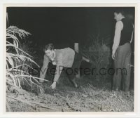 5y1746 SPELLBOUND candid 8x10 still 1945 Peck watches Bergman trip herself on fence, Hitchcock!