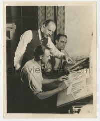 5y1754 THREE LITTLE PIGS candid deluxe 8x10 still 1933 Disney animators making layouts by C.S. Bull!