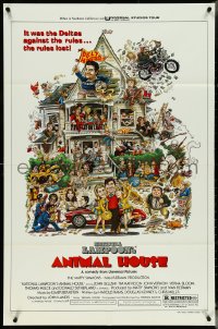 5y1020 ANIMAL HOUSE style B 1sh 1978 John Belushi, John Landis classic, art by Rick Meyerowitz!