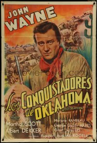 5y0448 IN OLD OKLAHOMA Argentinean R1950s different super close up of John Wayne in buckskin!