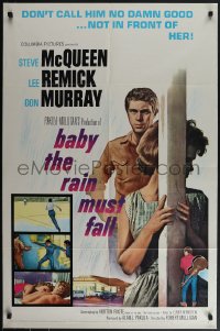 5y1028 BABY THE RAIN MUST FALL 1sh 1965 bad boy Steve McQueen is no damn good for Lee Remick!