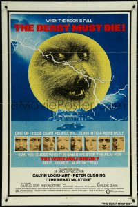 5y1039 BEAST MUST DIE 1sh 1974 Peter Cushing, Calvin Lockhart, someone is a werewolf!