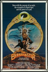 5y1040 BEASTMASTER 1sh 1982 Taylor art of bare-chested Marc Singer & sexy Tanya Roberts!