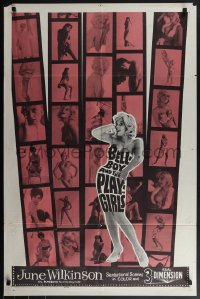 5y1042 BELLBOY & THE PLAYGIRLS 1sh 1962 sexy 3D June Wilkinson, Coppola, pink film strip design!