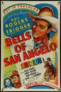 5y1043 BELLS OF SAN ANGELO 1sh 1947 Roy Rogers & Dale Evans in Texas fighting baddies!