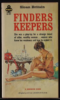 5y1533 FINDERS KEEPERS paperback book 1965 Paul Rader art, she's a play-toy for strange older women!