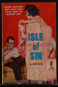 5y1538 ISLE OF SIN paperback book 1961 kooks, beatniks and babes meet in an orgy of summer lust!