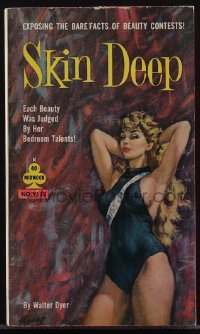 5y1550 SKIN DEEP paperback book 1962 Paul Rader art, contest beauties judged by bedroom talents!