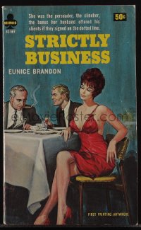 5y1551 STRICTLY BUSINESS paperback book 1965 Rader art, she's the bonus her husband offers clients!