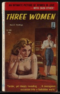 5y1554 THREE WOMEN paperback book 1958 an intimate picture of women in love, with each other!