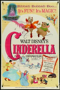 5y1069 CINDERELLA 1sh R1973 Disney's classic musical cartoon, the greatest love story ever told!