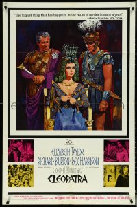 5y1073 CLEOPATRA 1sh 1963 Elizabeth Taylor, Burton, Harrison, Howard Terpning art!