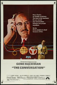 5y1083 CONVERSATION 1sh 1974 art of Gene Hackman by Bernard D'Andrea, Francis Ford Coppola!