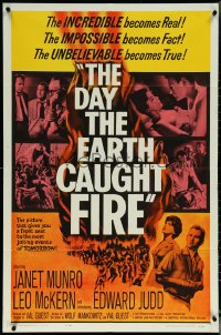 5y1103 DAY THE EARTH CAUGHT FIRE 1sh 1962 Val Guest sci-fi, most jolting events of tomorrow!