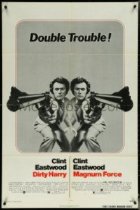 5y1115 DIRTY HARRY/MAGNUM FORCE 1sh 1975 cool mirror image of Clint Eastwood by Philippe Halsman!