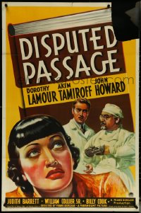 5y1116 DISPUTED PASSAGE 1sh 1939 art of Dorothy Lamour w/ doctors Akim Tamiroff & John Howard!