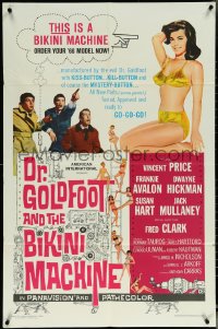 5y1122 DR. GOLDFOOT & THE BIKINI MACHINE 1sh 1965 Vincent Price, ladies w/kiss & kill buttons!