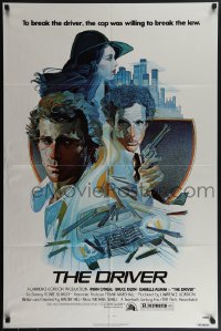 5y1124 DRIVER 1sh 1978 Walter Hill, cool artwork of Ryan O'Neal, Bruce Dern & Adjani by M. Daily!