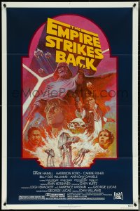 5y1129 EMPIRE STRIKES BACK NSS style 1sh R1982 George Lucas sci-fi classic, cool artwork by Tom Jung!