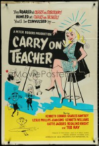 5y0521 CARRY ON TEACHER English 1sh 1959 Gerald Thomas sexploitation comedy sequel, sexy comic art!