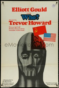 5y0534 WHO English 1sh 1973 Elliott Gould, Trevor Howard, cool different artwork!