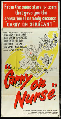 5y0537 CARRY ON NURSE English 3sh 1960 Gerald Thomas, art of sexy Shirley Eaton & patients!