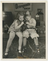 5y1683 LUCKY CORNER 8x10 still 1936 Spanky & Marianne sharing an Orangeade soda on counter!