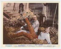 5y1568 GOLDFINGER color English FOH LC 1964 Sean Connery as James Bond & Honor Blackman fight in hay!