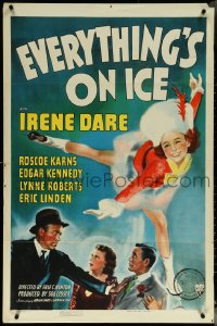 5y1133 EVERYTHING'S ON ICE 1sh 1939 cute child star Irene Dare ice skating, ultra rare!