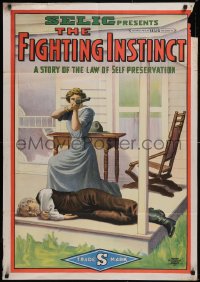 5y1142 FIGHTING INSTINCT 1sh 1912 a story of the law of self preservation, cool art, ultra rare!