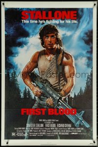 5y1145 FIRST BLOOD NSS style 1sh 1982 artwork of Sylvester Stallone as John Rambo by Drew Struzan!