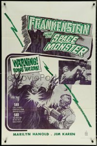 5y1156 FRANKENSTEIN MEETS THE SPACE MONSTER military 1sh 1965 warning - beware the stare, ultra rare!