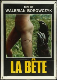 5y0183 BEAST teaser French 39x55 1975 Walerian Borowczyk's La Bete, different close up image!