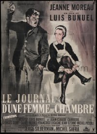 5y0195 DIARY OF A CHAMBERMAID style B French 1p 1964 Jeanne Moreau, Luis Bunuel, art by Allard!