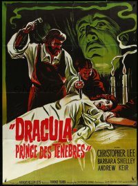 5y0198 DRACULA PRINCE OF DARKNESS French 1p R1970s art of Christopher Lee + Keir driving stake