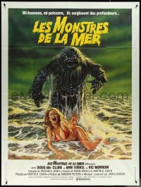 5y0206 HUMANOIDS FROM THE DEEP French 1p 1980 great Larkin art of Monster by sexy girl on beach!