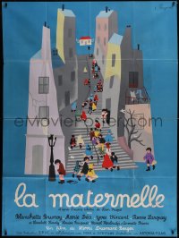 5y0210 LA MATERNELLE French 1p 1955 completely different cast art by Raymond Peynet, ultra rare!