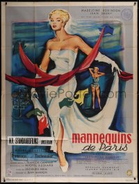 5y0220 MANNEQUINS OF PARIS French 1p 1957 Andre Hunebelle's Mannequins de Paris, Bertrand art!