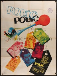 5y0229 POUIC-POUIC French 1p 1963 Clement Hurel art of Louis de Funes, Mireille Darc & more, rare!