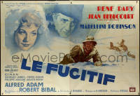 5y0168 LE FUGITIF French 2p 1947 Roger Soubie art of Canadian fugitive & sled dogs, ultra rare!