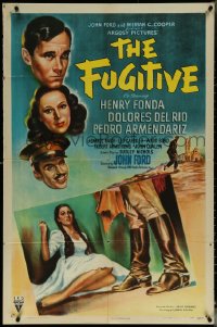 5y1161 FUGITIVE 1sh 1947 John Ford, art of Henry Fonda, Dolores del Rio & Pedro Armendariz!