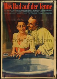 5y0508 DAS BAD AUF DER TENNE German 34x47 1943 scandalous woman takes bath in town square, rare!