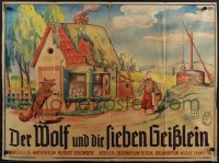 5y0510 DER WOLF UND DIE SIEBEN GEISSEIN German 27x37 1939 Brothers Grimm cartoon art, very rare!