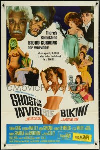 5y1169 GHOST IN THE INVISIBLE BIKINI 1sh 1966 Boris Karloff + sexy girls & wacky horror images!