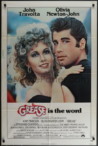 5y1179 GREASE 1sh 1978 c/u of John Travolta & Olivia Newton-John in a most classic musical!