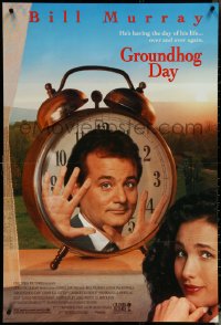 5y1182 GROUNDHOG DAY 1sh 1993 Bill Murray, Andie MacDowell, directed by Harold Ramis!