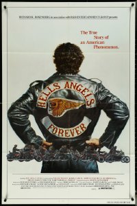 5y1192 HELLS ANGELS FOREVER 1sh 1983 cool art of biker gang on motorcycles by Charles Lilly!