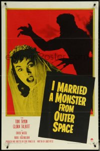 5y1201 I MARRIED A MONSTER FROM OUTER SPACE 1sh 1958 great c/u of Gloria Talbott & alien shadow!