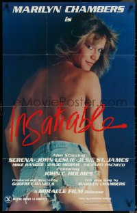 5y1205 INSATIABLE 24x37 1sh 1980 super sexy topless Marilyn Chambers wearing only jean shorts!